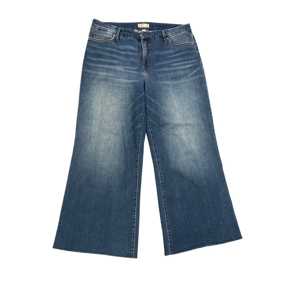 Kut From The Kloth Meg Fab Ab Wide Leg Jeans Sz 14 Medium Wash High Rise Stretch